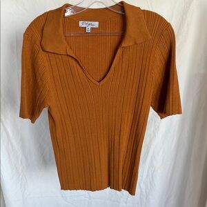 Polagram SS Ribbed Top - Rust M